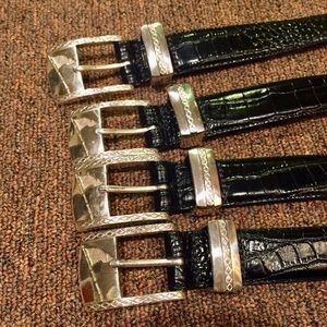 NWOT Men’s Black Calfskin Leather Golf Belt